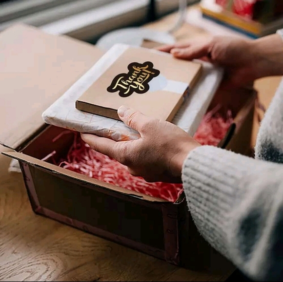 ✨️🖤 50 pack black thank you double sided cards for shipping ✨️🖤 - Picture 4 of 4